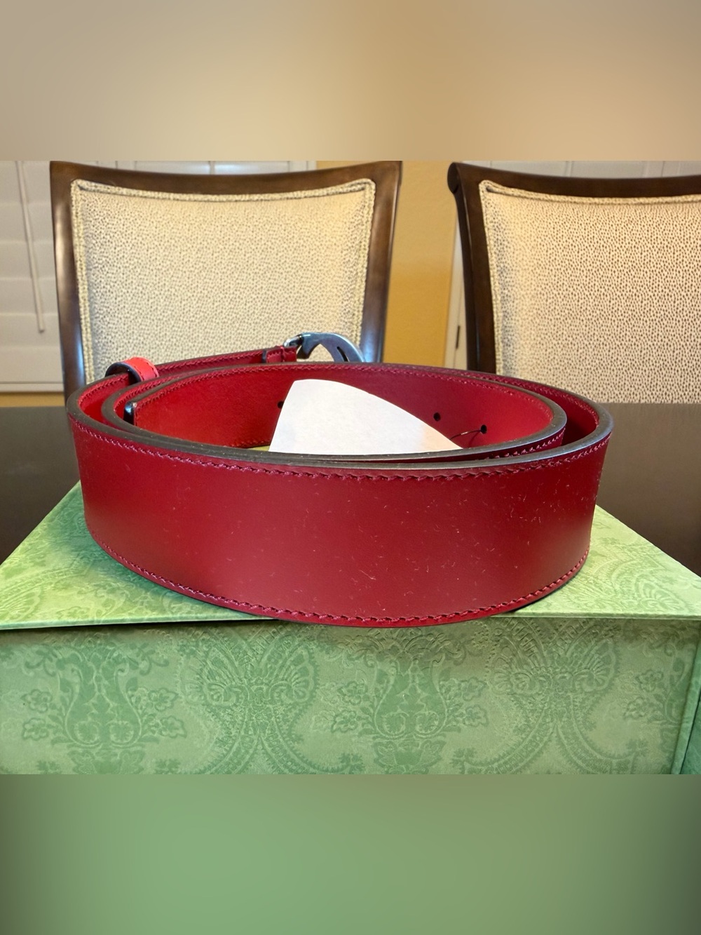 New Gucci GG Logo Belt Red Size 38 / 95 cm Fits a Waist 34 - 38 - Picture 13 of 13